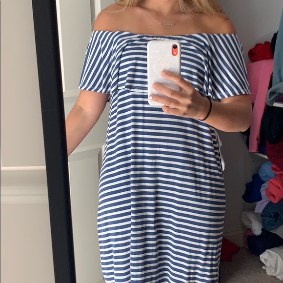 navy and white striped summer dress! - Picture 3 of 4